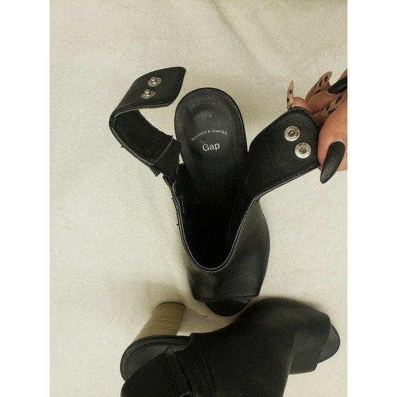 Gap Womens Black Peeptoe Strap on Platform 3" Heels Size 7 - Picture 8 of 12